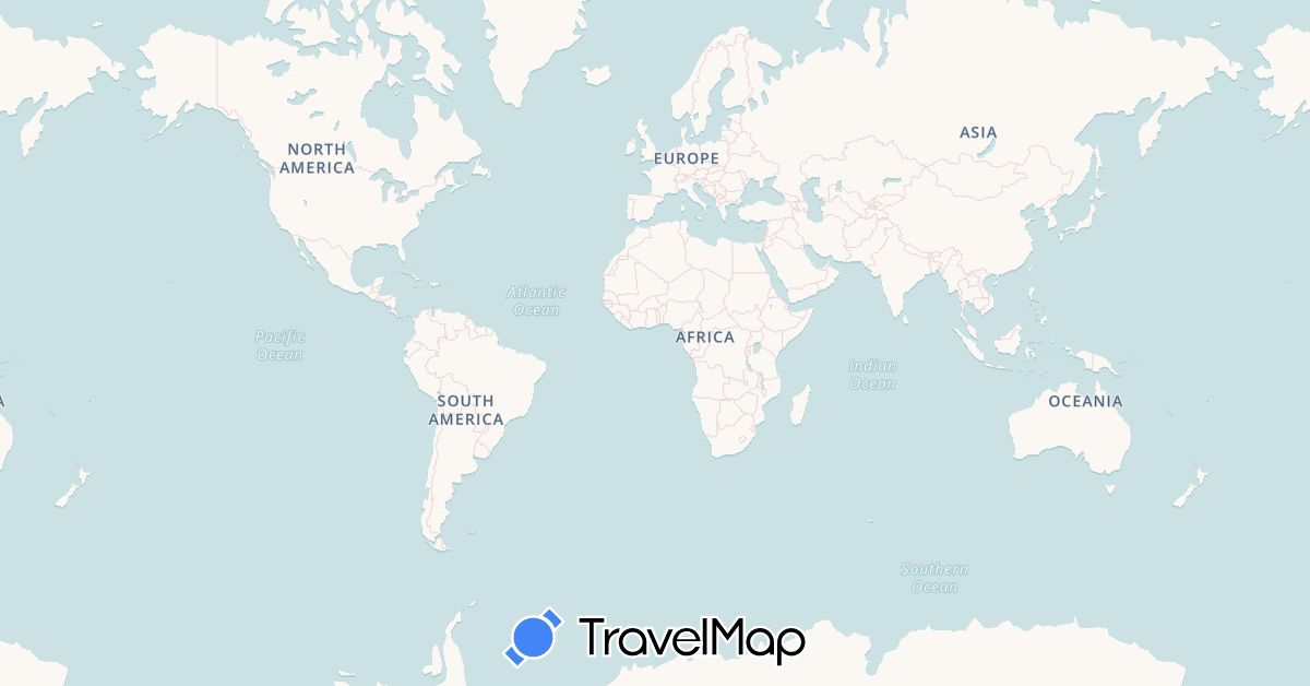 TravelMap itinerary: driving, bus, plane, cycling, train, hiking, boat, hitchhiking in Belgium, Belize, Canada, Costa Rica, Germany, France, Guatemala, Honduras, Italy, Mexico, Nicaragua, El Salvador, United States (Europe, North America)